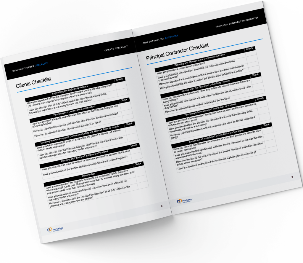 CDM 2015 Dutyholder Checklist: Construction Site Compliance